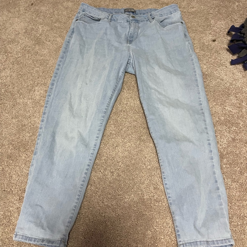 Falls creek skinny light blue jeans size 14